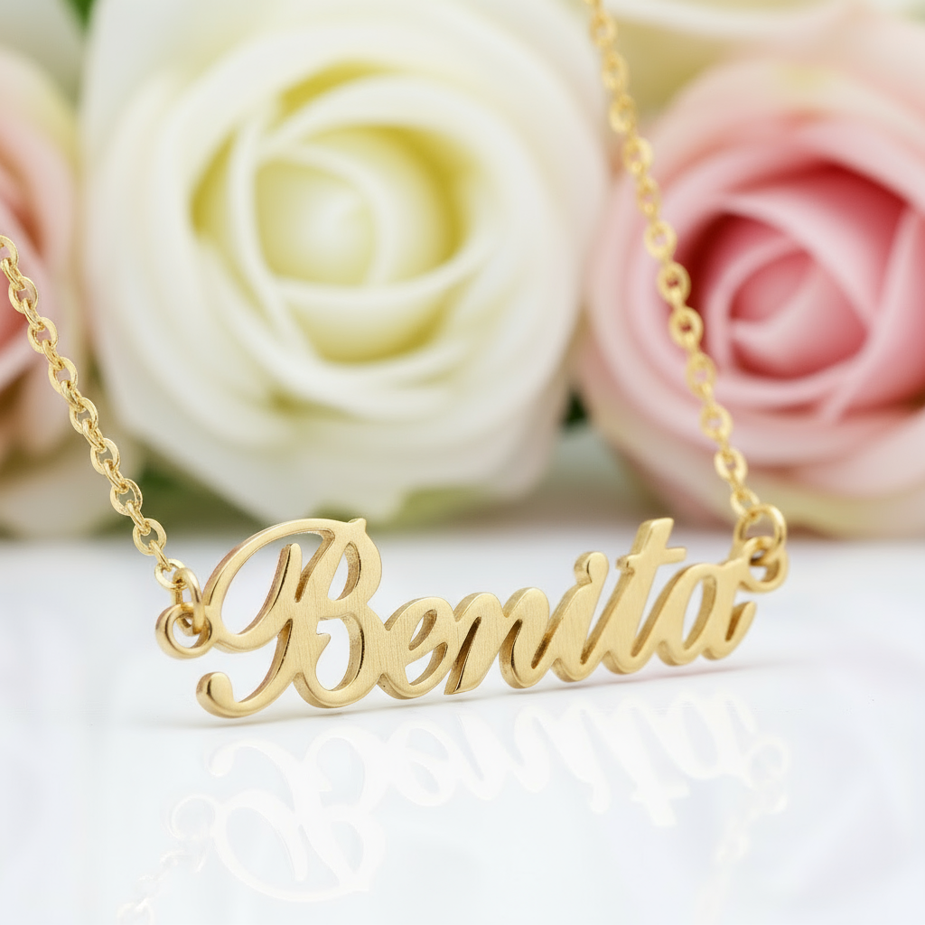 Custom Name Pendant Necklace-Black Diamonds New York