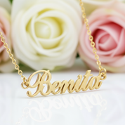 Custom Name Pendant Necklace-Black Diamonds New York