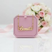 Custom Name Pendant Necklace-Black Diamonds New York