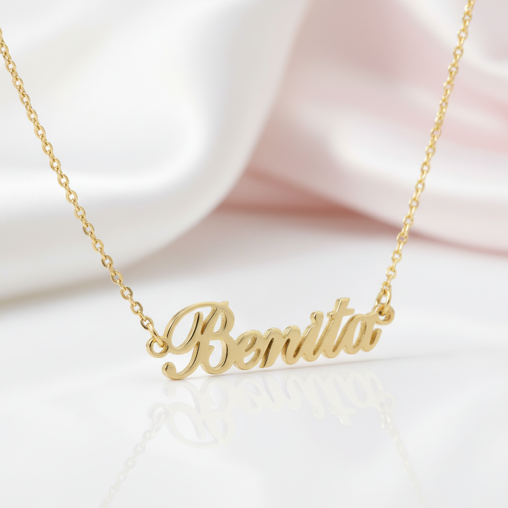 Custom Name Pendant Necklace-Black Diamonds New York