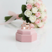 Custom Name Ring with Heart-Black Diamonds New York