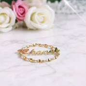 Custom Name Twist Hoop Earrings-Black Diamonds New York