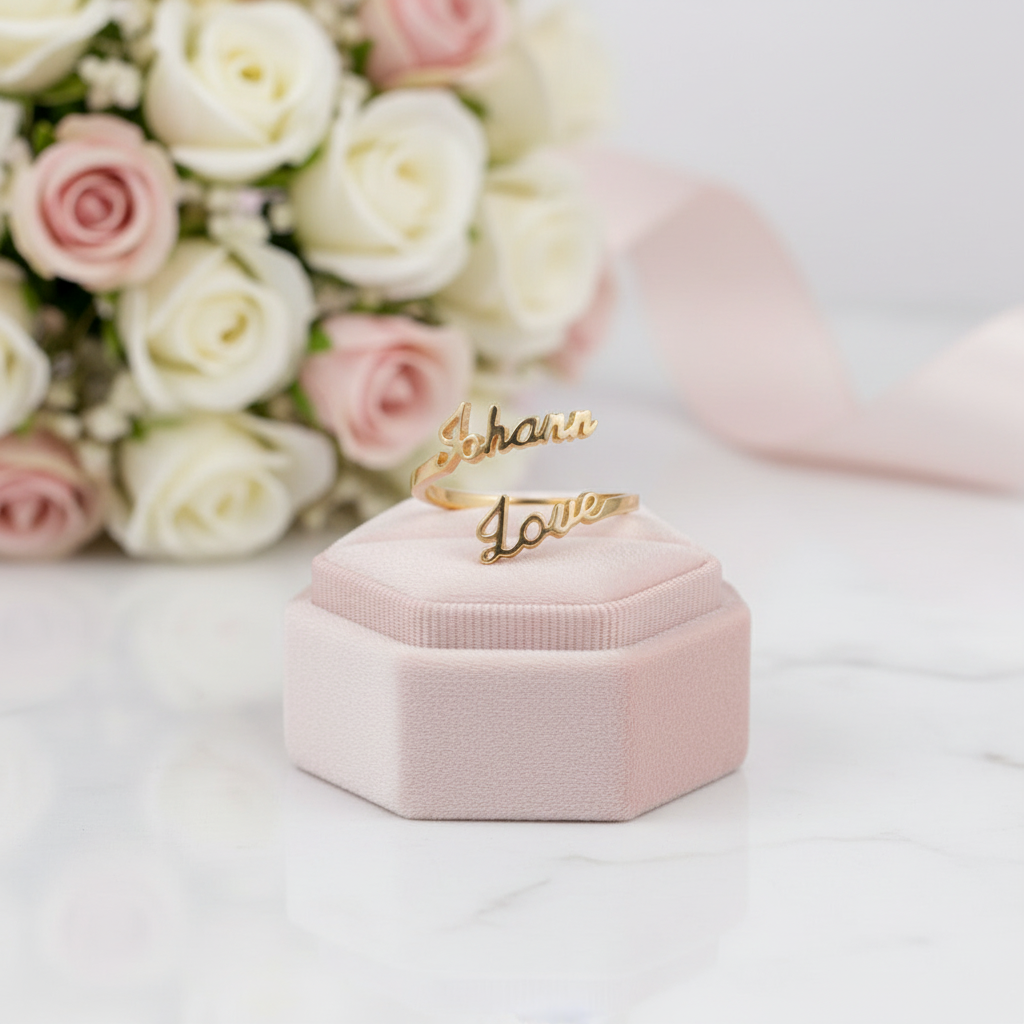 Custom Nameplate Free Size Ring-Black Diamonds New York