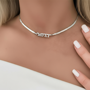 Custom Snake Chain Name Necklace-Black Diamonds New York