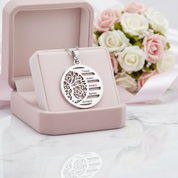 Custom Tree of Life Pendant Name Necklace-Black Diamonds New York