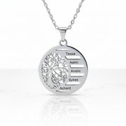 Custom Tree of Life Pendant Name Necklace-Black Diamonds New York