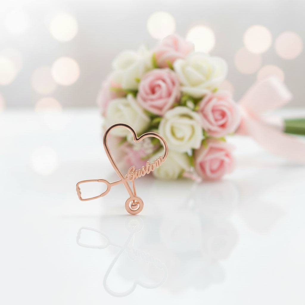 Customized Engraved Stethoscope Lapel Pin for Doctors and First Responders-Black Diamonds New York