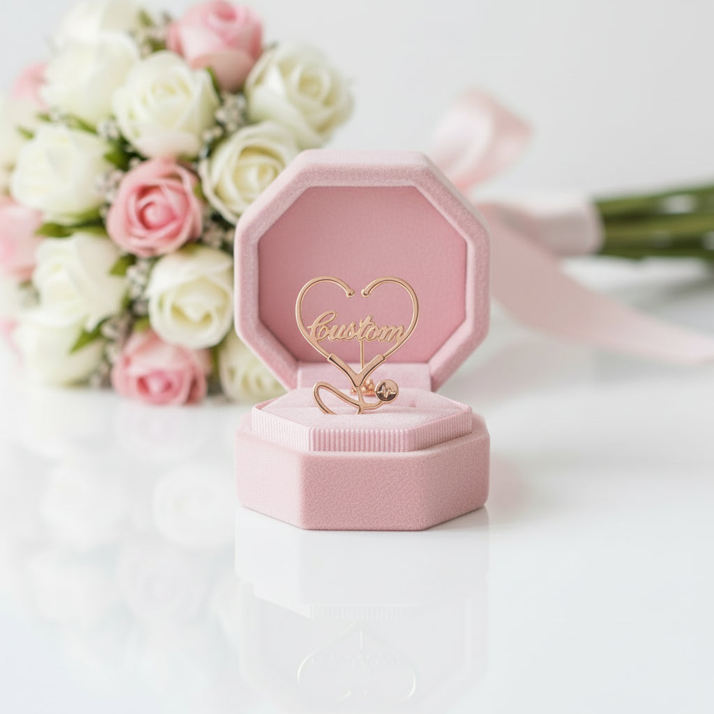 Customized Engraved Stethoscope Lapel Pin for Doctors and First Responders-Black Diamonds New York