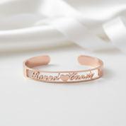 Customized Gold Nameplate Bangle-Black Diamonds New York