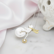 Cute Bicycle Riding Bear Pendant-Black Diamonds New York
