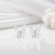 Cute Butterfly Stud Earrings-Black Diamonds New York