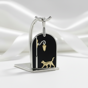 Cute Cat under the Street Lamp Necklace-Black Diamonds New York