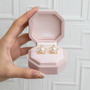 Cute Fresh Water Pearl Star Stud Earrings-Black Diamonds New York