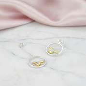 Cute Moving Happy Fishes Dangle Earrings-Black Diamonds New York