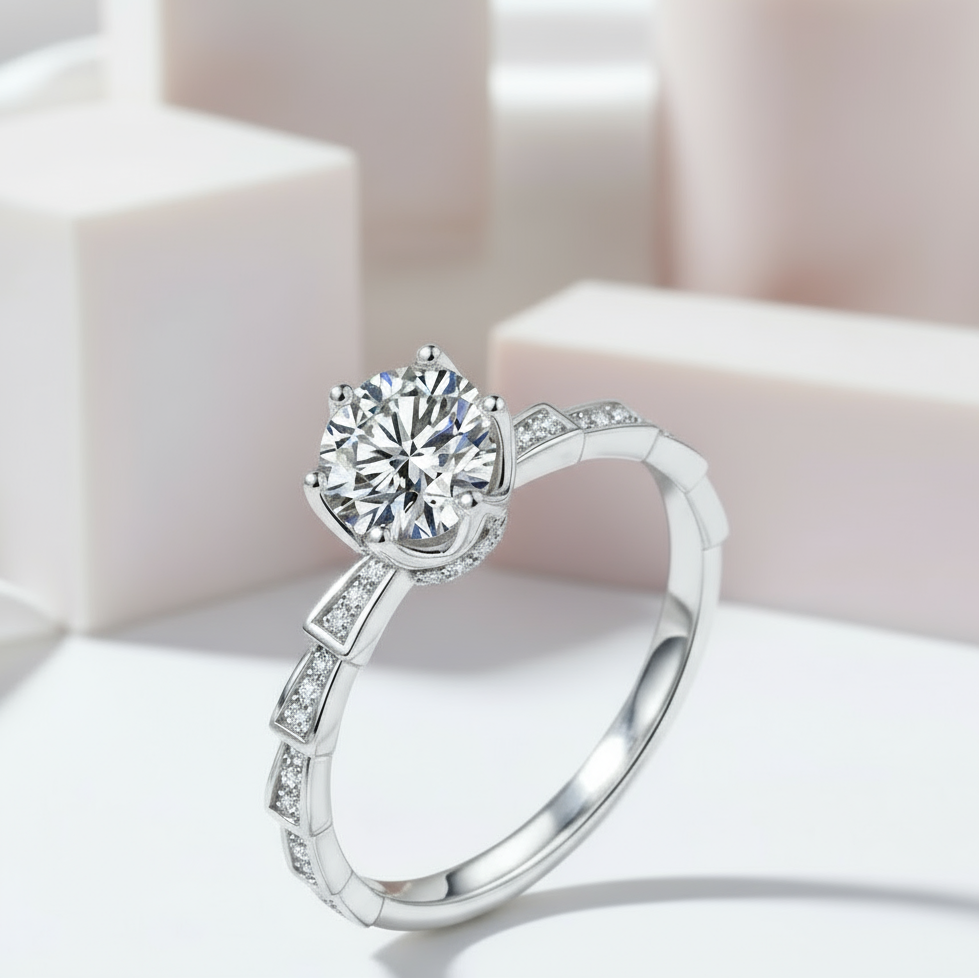 D Color 1ct Diamond Women's Engagement Ring Pass Diamond Test-Black Diamonds New York