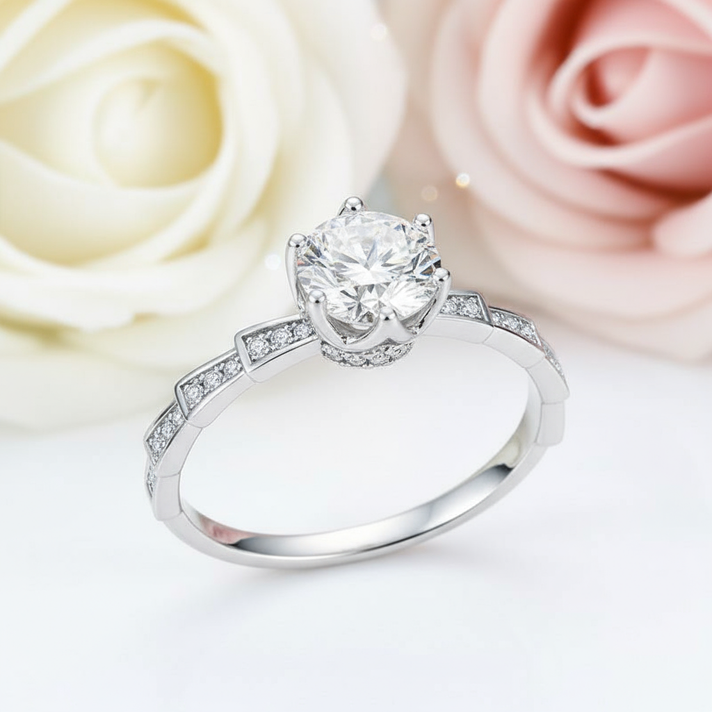 D Color 1ct Diamond Women's Engagement Ring Pass Diamond Test-Black Diamonds New York