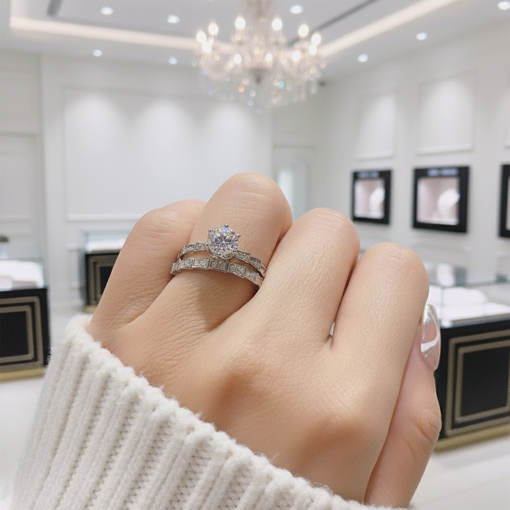 D Color 1ct Diamond Women's Engagement Ring Pass Diamond Test-Black Diamonds New York