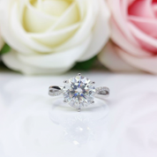 Dainty 6 Claw 3.0 Ct Brilliant Cut Diamond Twist Ring-Black Diamonds New York