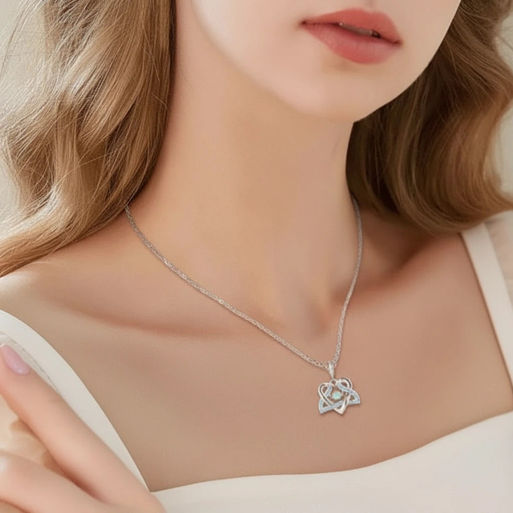 Dancing Opal Mermaid Pendant Necklace-Black Diamonds New York