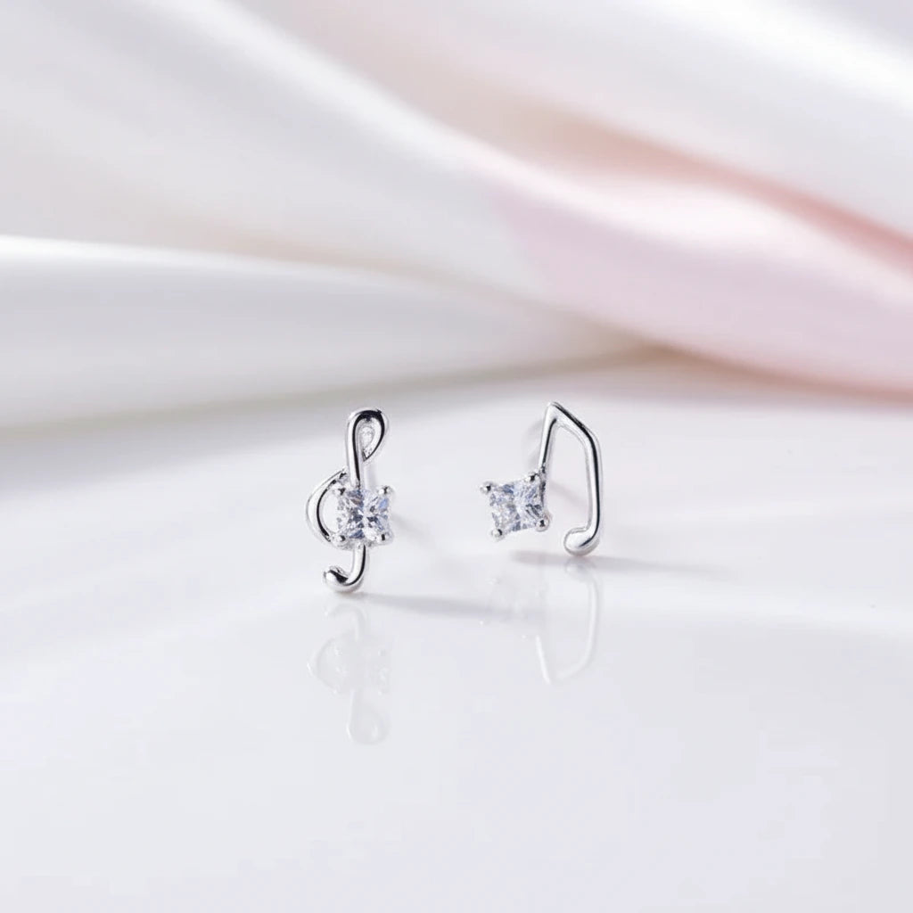 Dazzling Tiny Asymmetric Stud Earrings-Black Diamonds New York