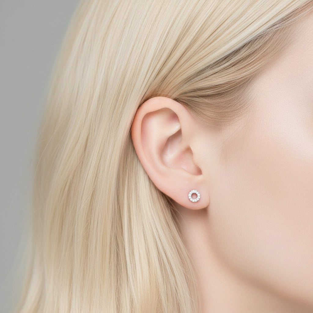 Dazzling Tiny Asymmetric Stud Earrings-Black Diamonds New York
