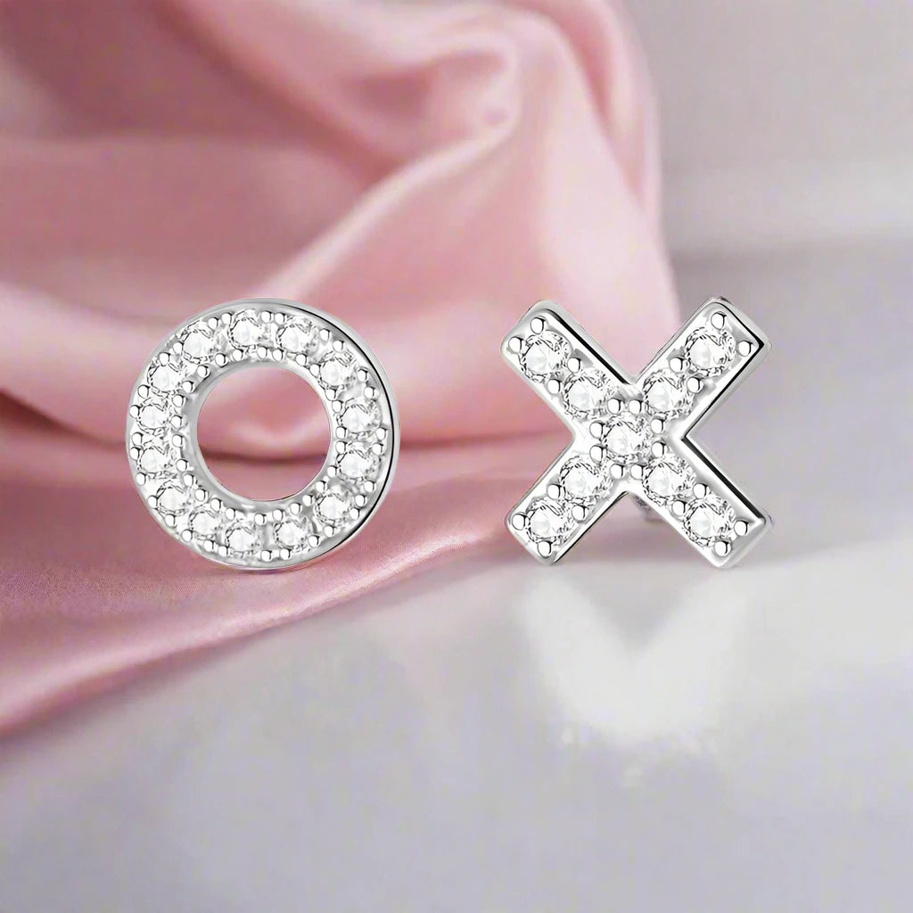 Dazzling Tiny Asymmetric Stud Earrings-Black Diamonds New York