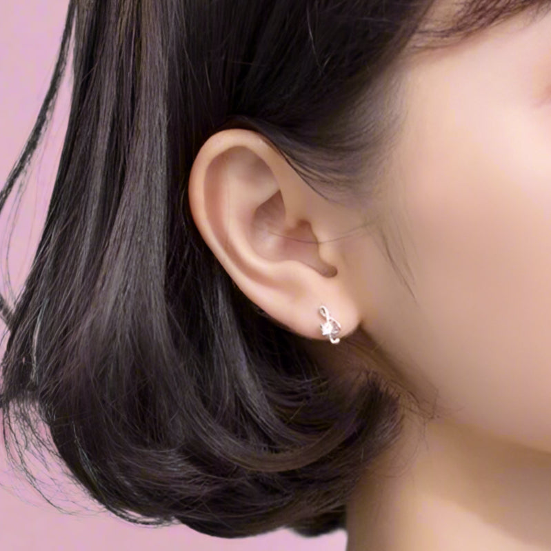 Dazzling Tiny Asymmetric Stud Earrings-Black Diamonds New York