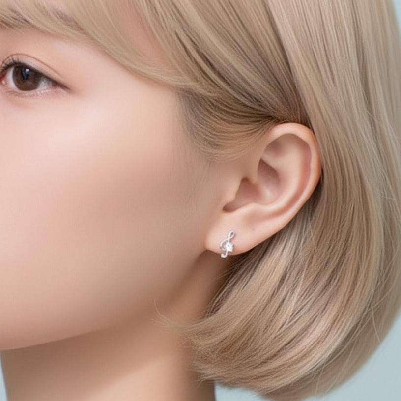 Dazzling Tiny Asymmetric Stud Earrings-Black Diamonds New York