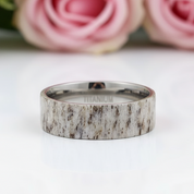 Deer Antler Titanium Wedding Band-Black Diamonds New York