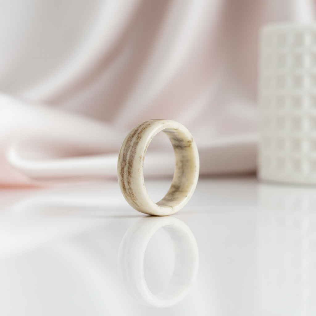 Deer Antler Titanium Wedding Band-Black Diamonds New York