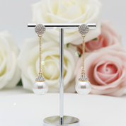 Delicate Detachable Pearl Earrings-Black Diamonds New York