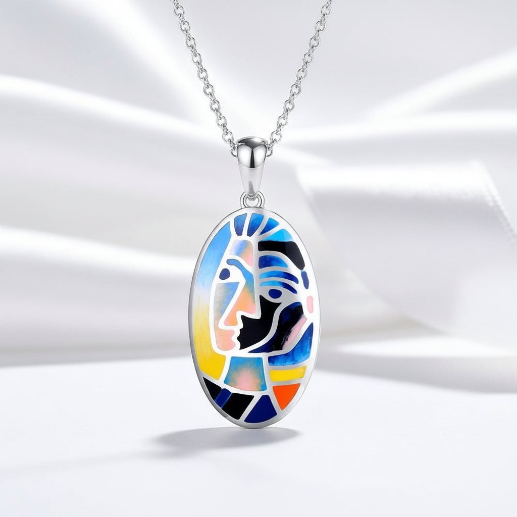 Delicate Enamel Character Pendant-Black Diamonds New York