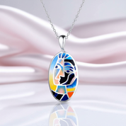 Delicate Enamel Character Pendant-Black Diamonds New York
