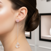 Delicate Sea Shell Rose Petals Drop Earrings-Black Diamonds New York