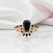 Devoted To You - Limited Coffin Cut Diamond Gothic Ring Set-Black Diamonds New York