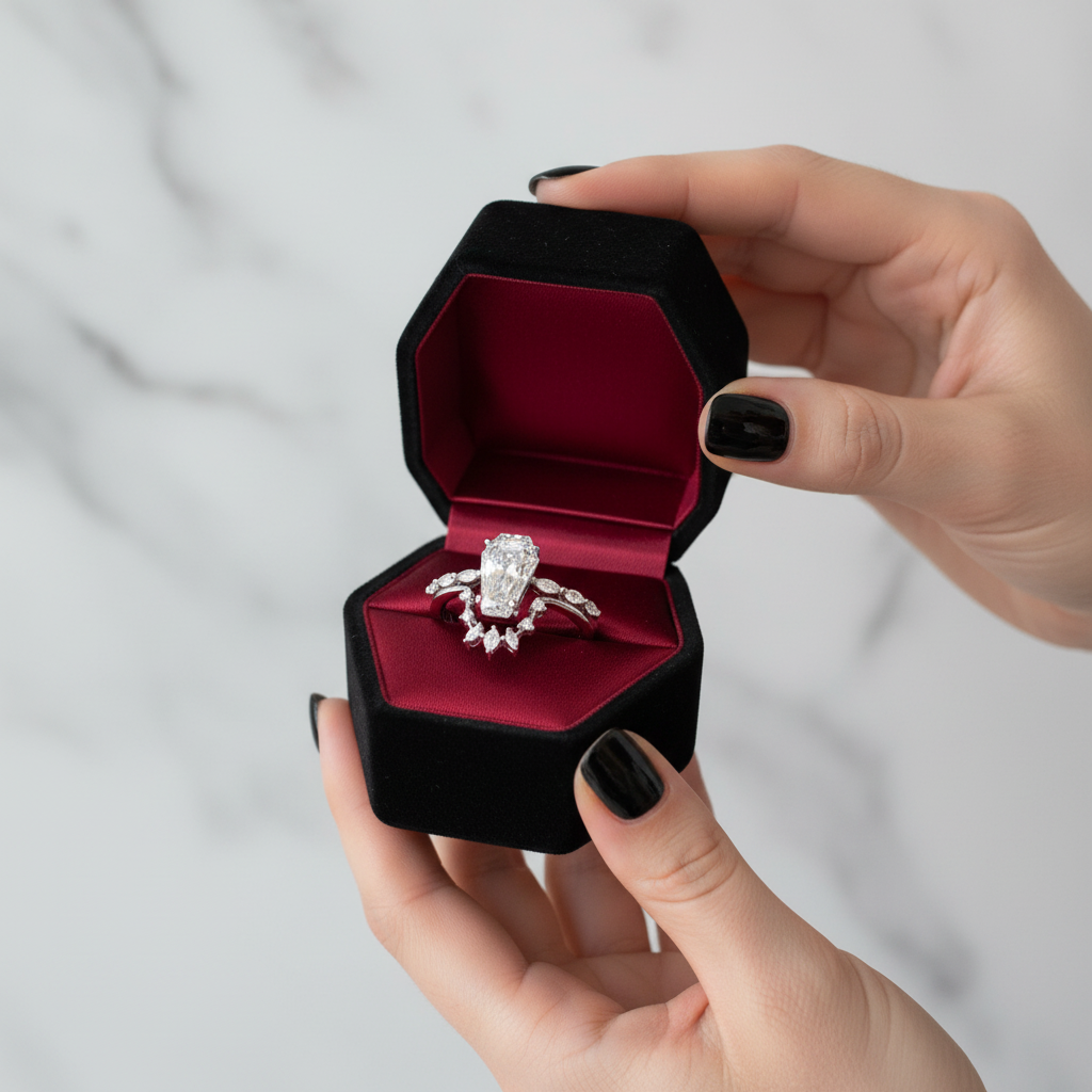 Devoted To You - Limited Coffin Cut Diamond Gothic Ring Set-Black Diamonds New York