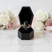 Devoted To You - Limited Coffin Cut Diamond Gothic Ring Set-Black Diamonds New York