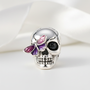 Diablo Skull & Butterfly Charm Bead-Black Diamonds New York
