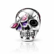 Diablo Skull & Butterfly Charm Bead-Black Diamonds New York