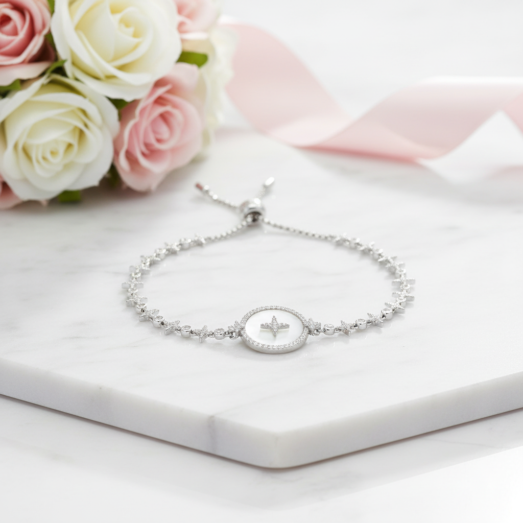 Albina Star Setting with Diamond Options Adjustable Bracelet-Black Diamonds New York