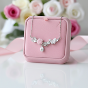 Diamond Necklace with Flower & Butterfly-Black Diamonds New York