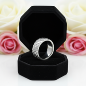 Diamond Pattern Stainless Steel Men's Wedding Band-Black Diamonds New York