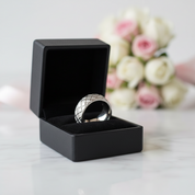 Diamond Pattern Stainless Steel Men's Wedding Band-Black Diamonds New York