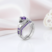 Heart-shaped Purple Diamond Option Love Ring-Black Diamonds New York