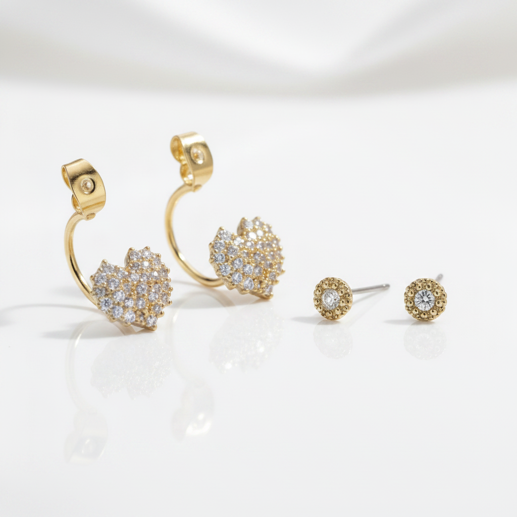 Sweet Heart Diamond Option Earrings-Black Diamonds New York