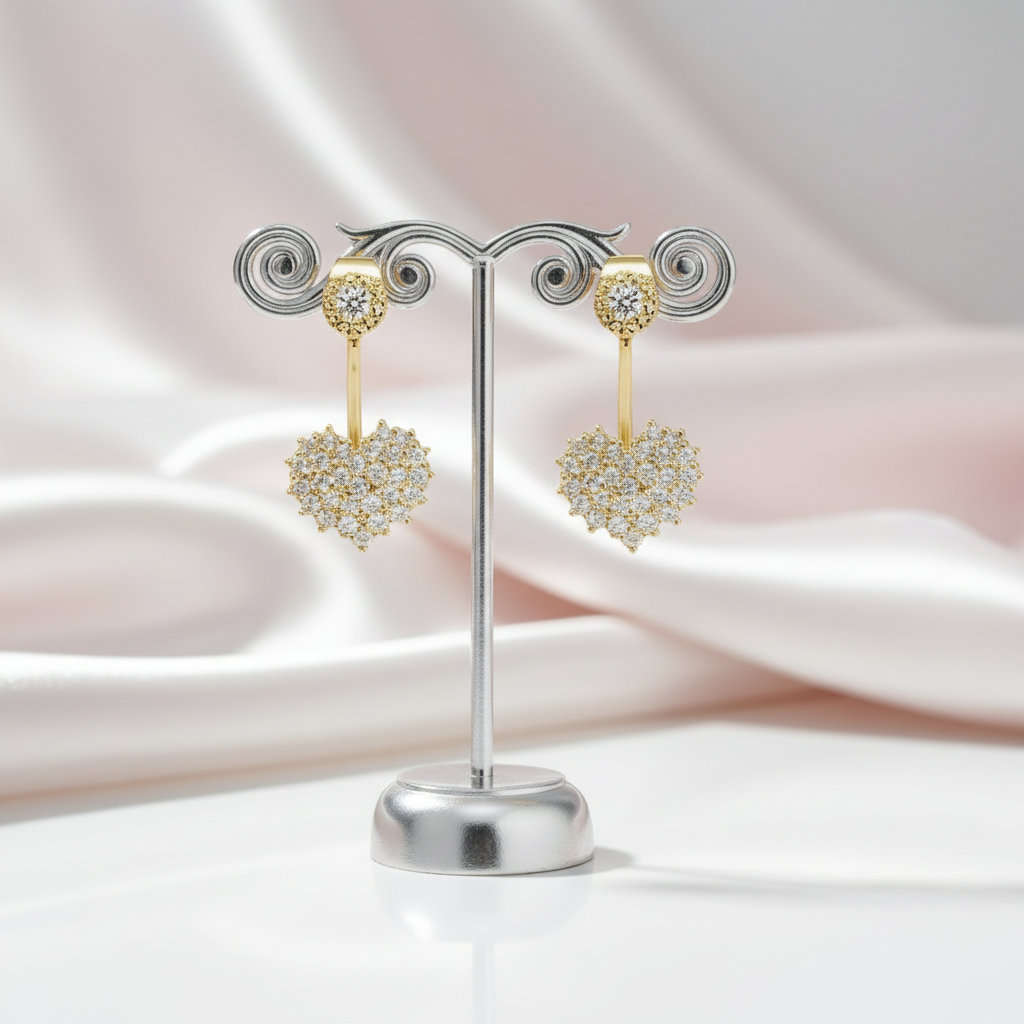Sweet Heart Diamond Option Earrings-Black Diamonds New York
