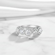 Multi-shaped Diamond Option with Halo Wedding Band-Black Diamonds New York