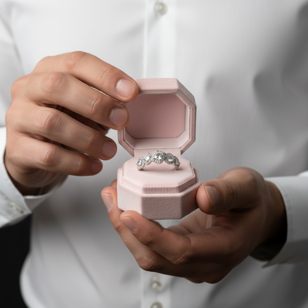 Multi-shaped Diamond Option with Halo Wedding Band-Black Diamonds New York
