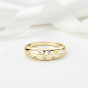 Dome 1.5mm Diamond Option Wedding Band-Black Diamonds New York
