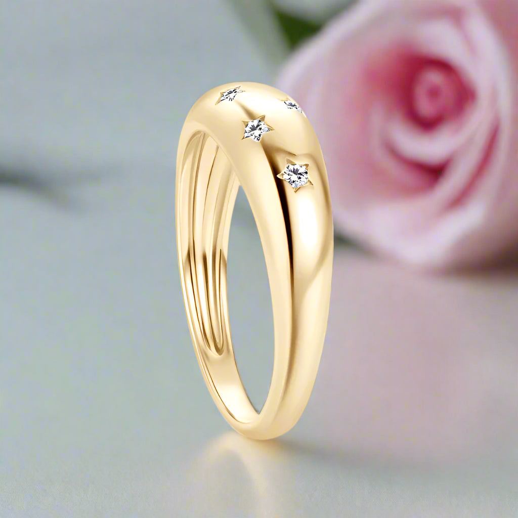 Dome 1.5mm Diamond Wedding Band-Black Diamonds New York